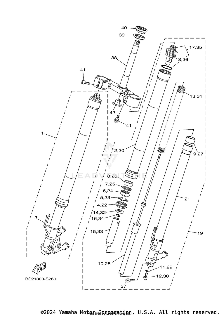 Front Fork FZ09 CA - FZ09HCR - 2017 Schematic