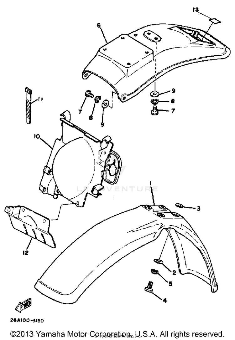 Front Fender - Rear Fender Schematic