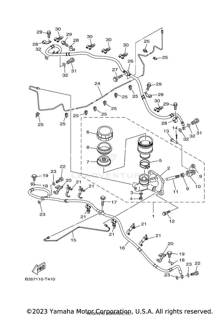 Master Cylinder WOLVERINE R-SPEC EPS - YXE70WPAJL - 2018 Schematic