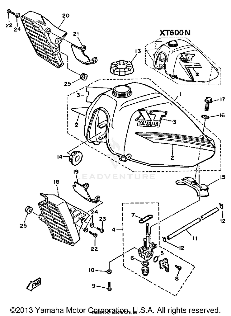 Fuel Tank Xt600l - N Schematic