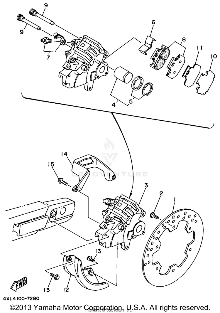 Rear Brake Caliper Schematic