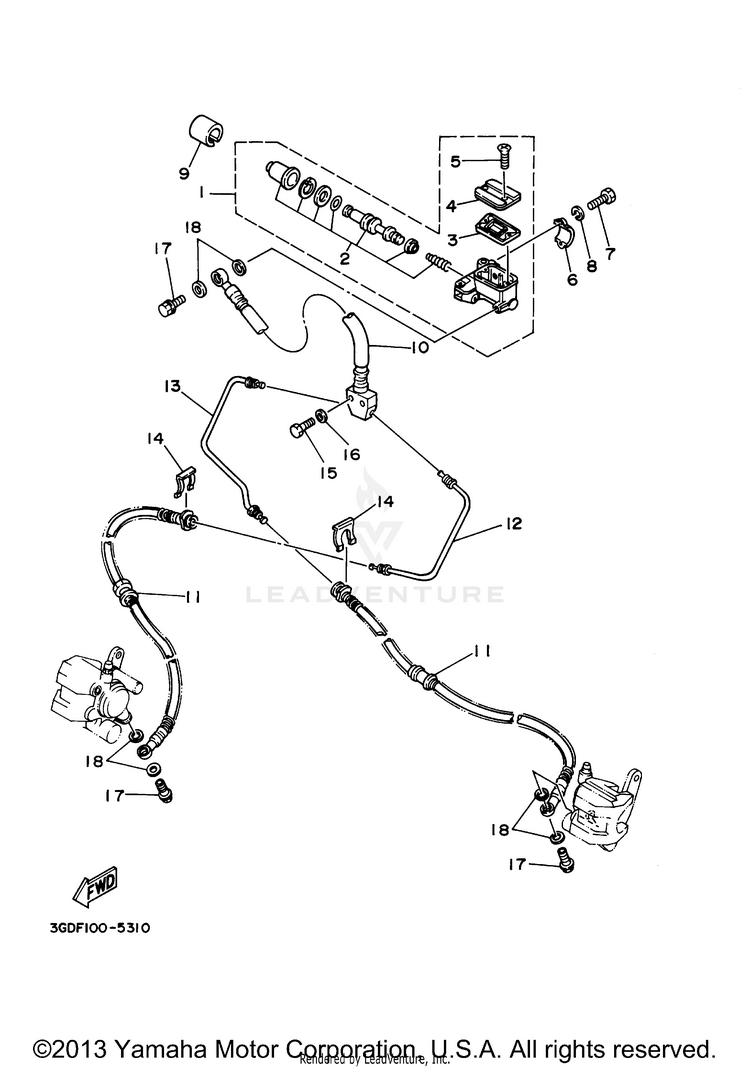 Front Master Cylinder Schematic