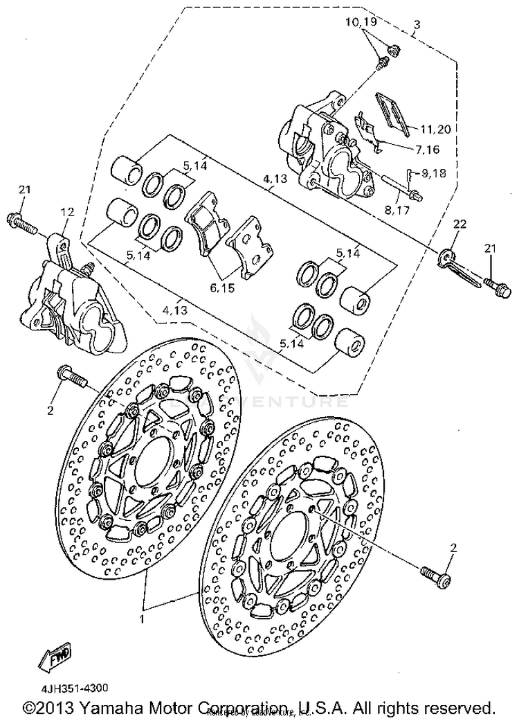 Front Brake Caliper Schematic
