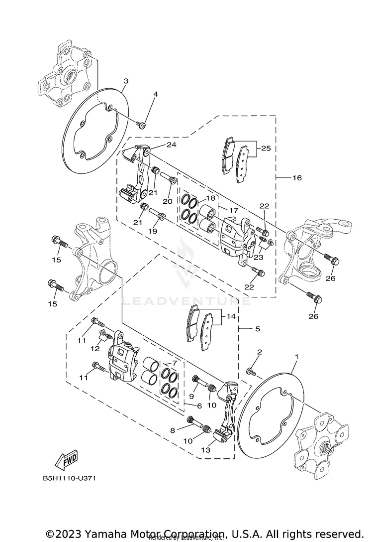 Front Brake Caliper Schematic