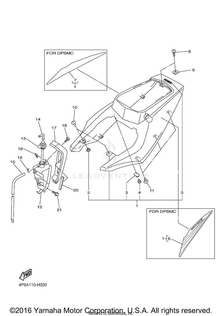 Side Cover YZFR6S - YZFR6SYCB - 2009 Schematic
