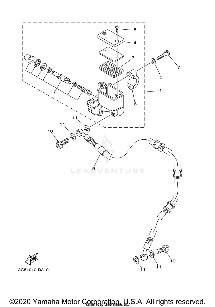Front Master Cylinder Schematic