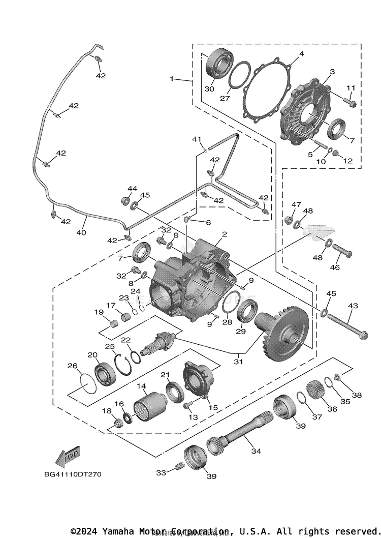 Drive Shaft WOLVERINE X2 R-SPEC - YXE85WPALW - 2020 Schematic