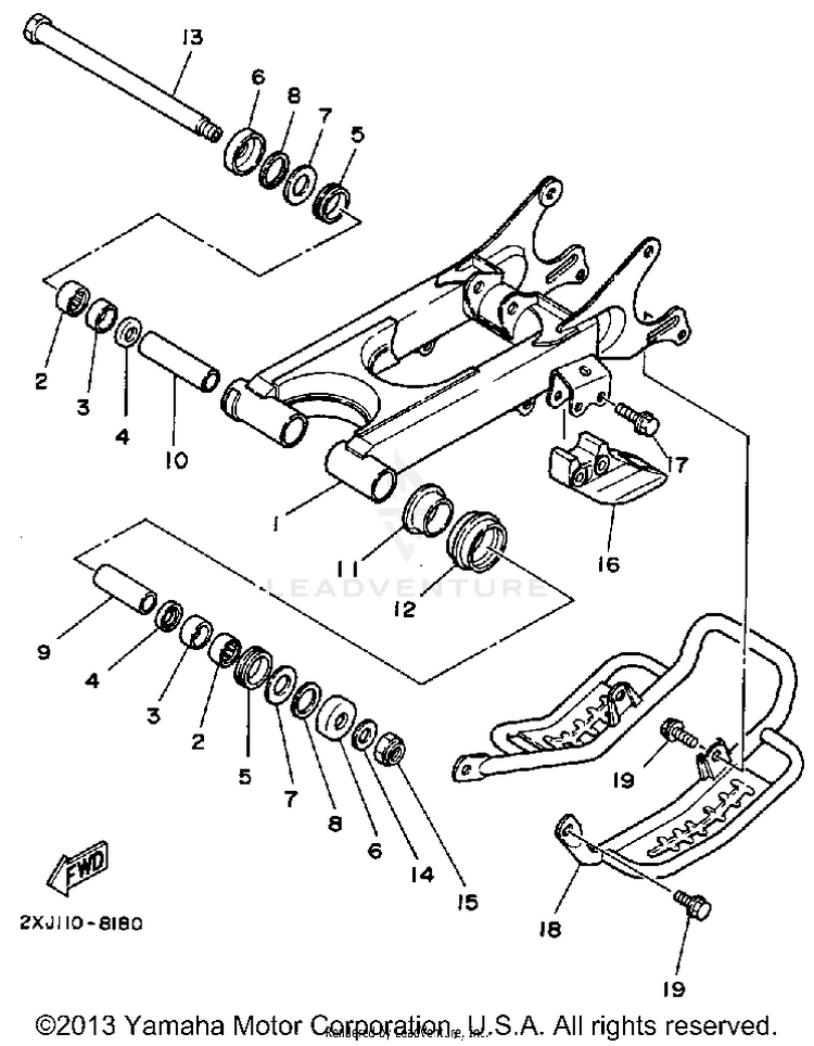 Swing Arm BLASTER - YFS200B - 1991 Schematic