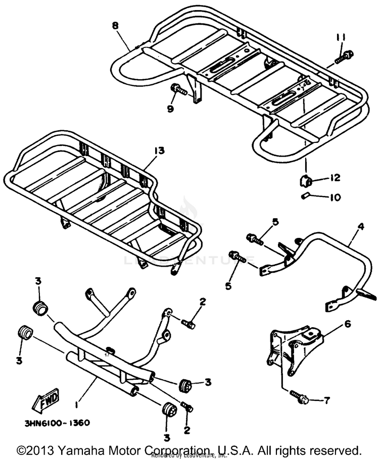 Guard BIG BEAR (ME & NH Only) - YFM350FWD_MNH - 1992 Schematic