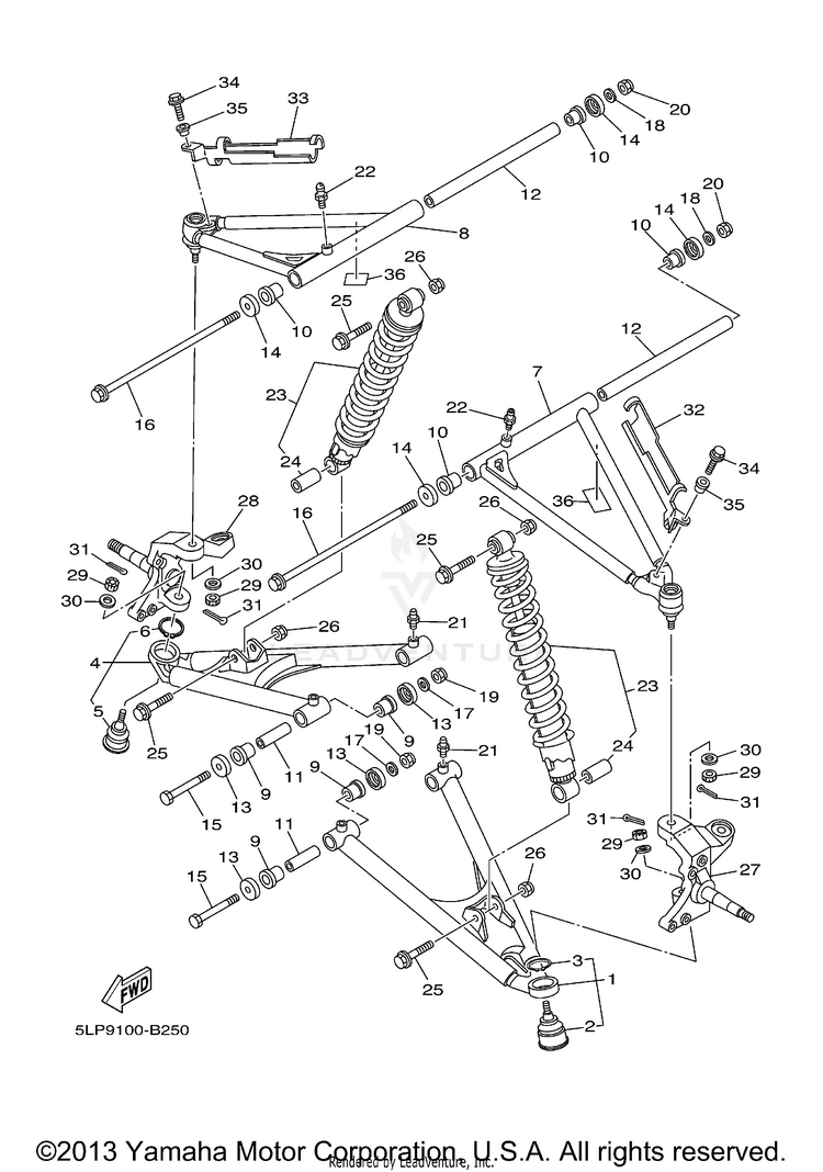Front Suspension Wheel RAPTOR  660R - YFM660RR - 2003 Schematic