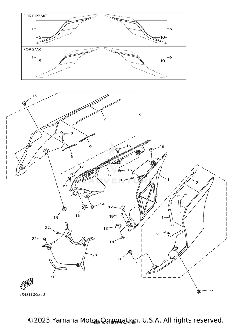 Side Cover YZFR1 - YZFR1HCB - 2017 Schematic
