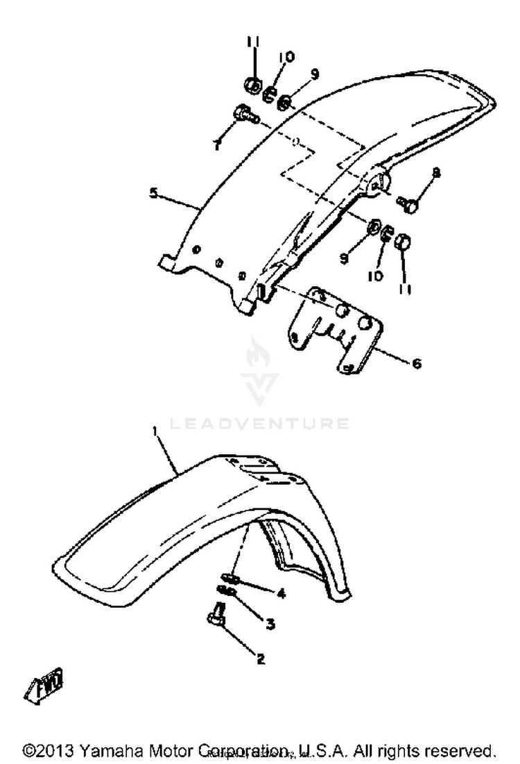 Front Fender - Rear Fender - Yz60h - J - K Schematic