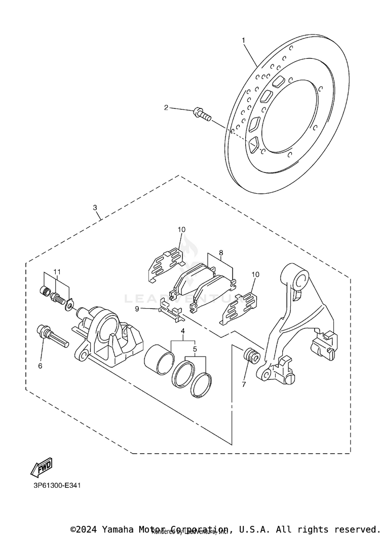 Rear Brake Caliper Schematic