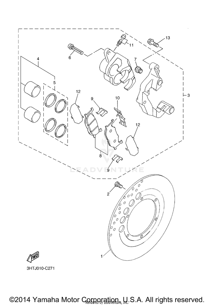 Front Brake Caliper Schematic
