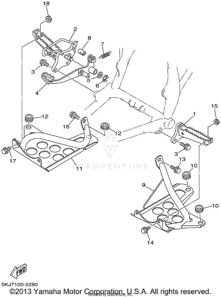 Stand Footrest Schematic