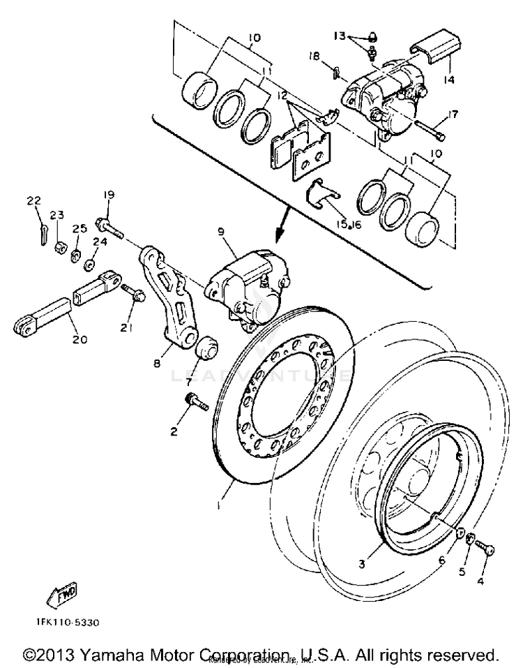 Rear Brake Caliper Schematic