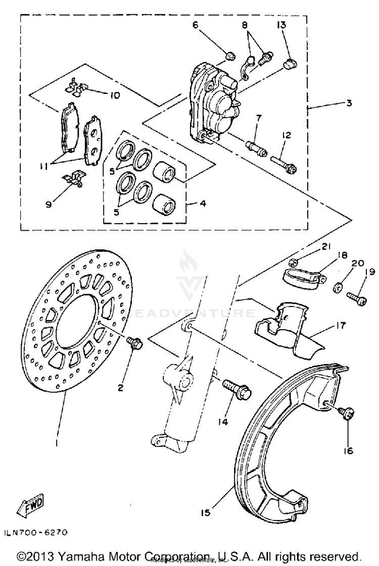 Front Brake-Caliper Schematic