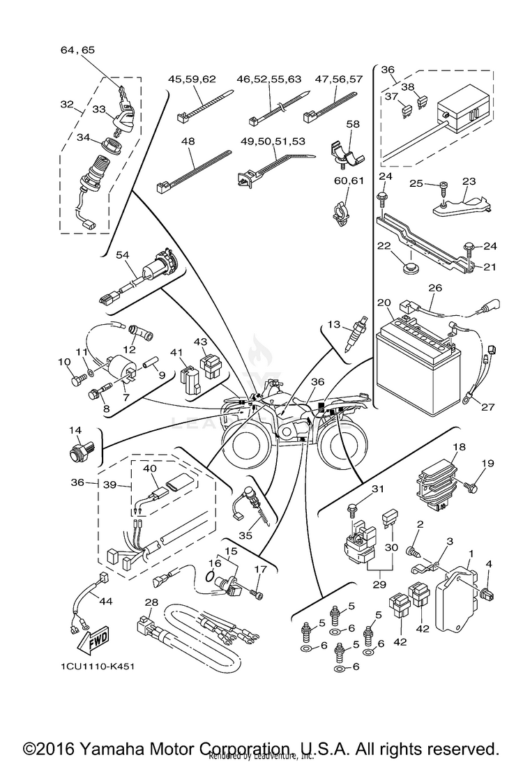 Electrical 1 GRIZZLY 450 4WD HUNTER - YFM45FGHA - 2011 Schematic