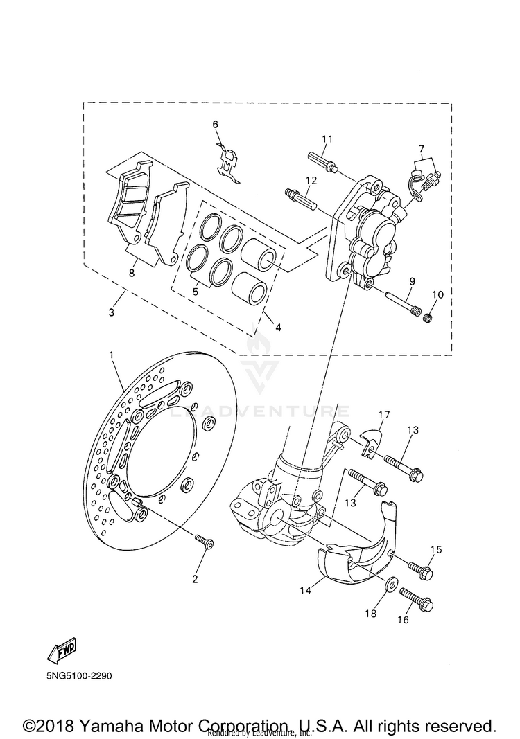 Front Brake Caliper Schematic
