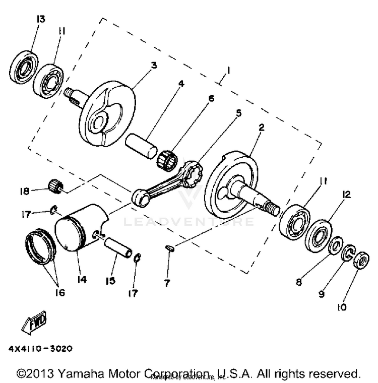 Crankshaft - Piston Schematic