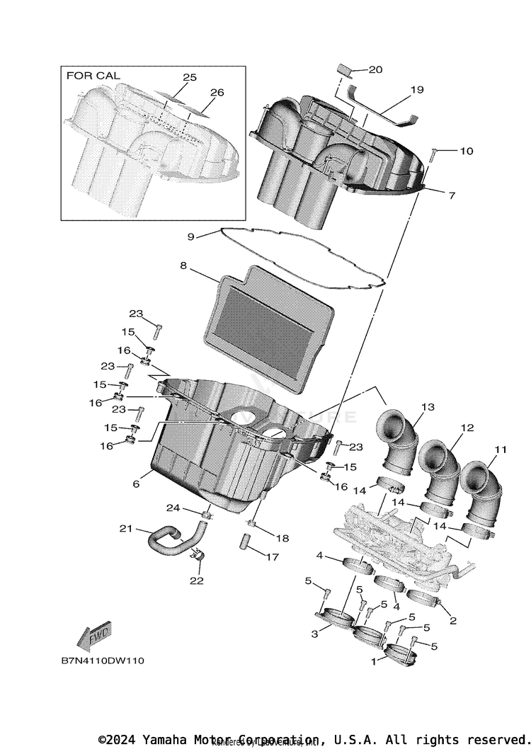 Intake 3 TRACER 9 GT - MTT9GTNCR - 2022 Schematic