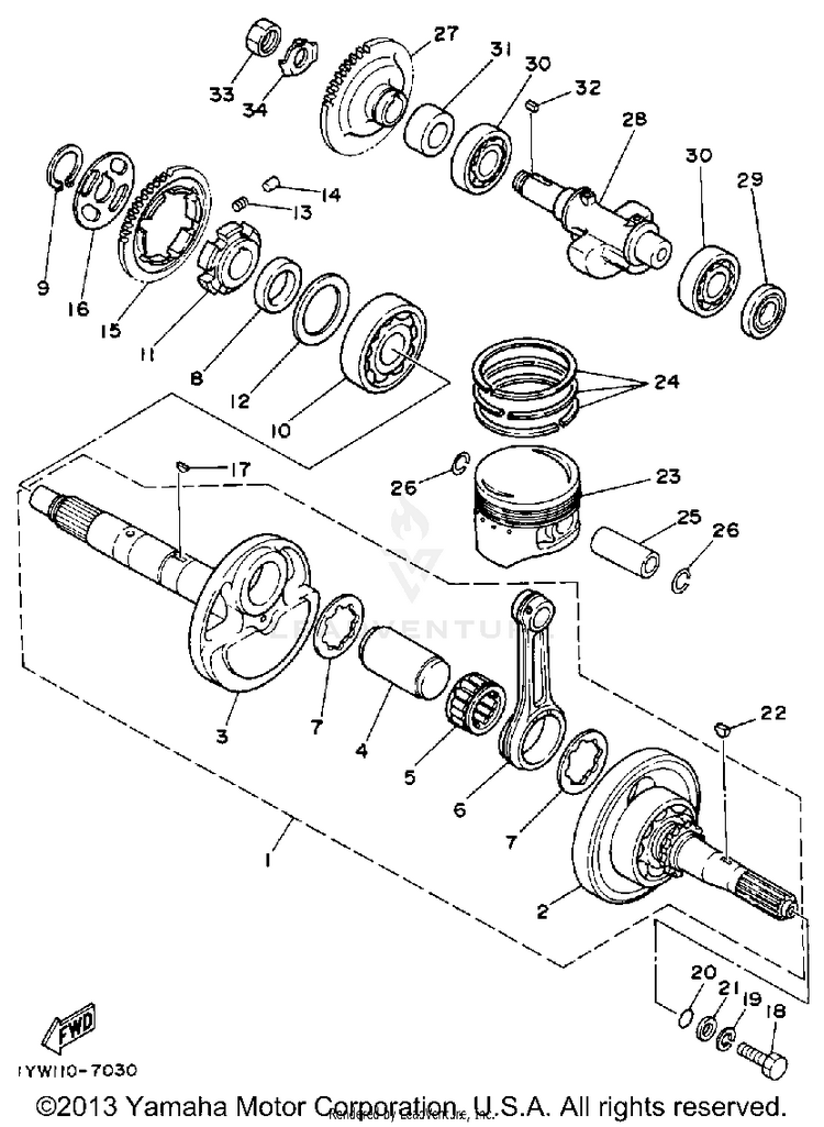Crankshaft Piston Schematic