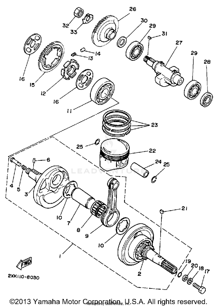 Crankshaft Piston Schematic