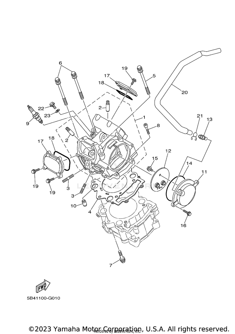 Cylinder Head RHINO 700 FI  SPECIA - YXR7FSEYB - 2009 Schematic