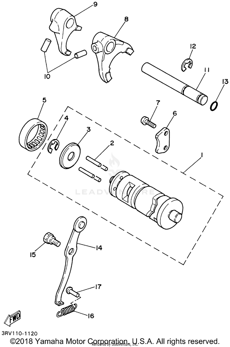 Shift Cam Fork Schematic