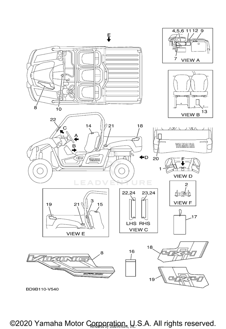 Emblem Label 1 VIKING - YXM70VDXLR - 2020 Schematic
