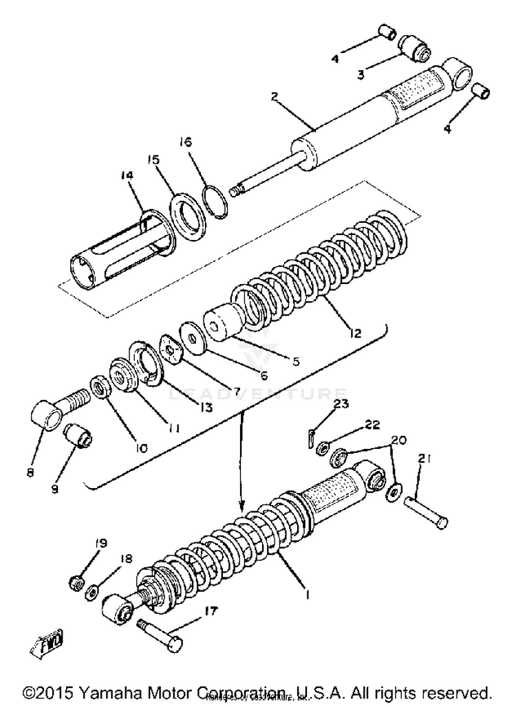 Rear Suspension XT250H - 1981 Schematic