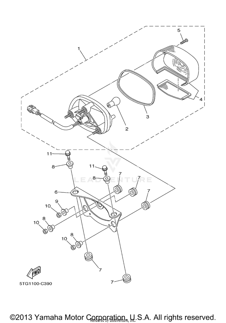 Taillight YFZ450 - YFZ450T - 2005 Schematic