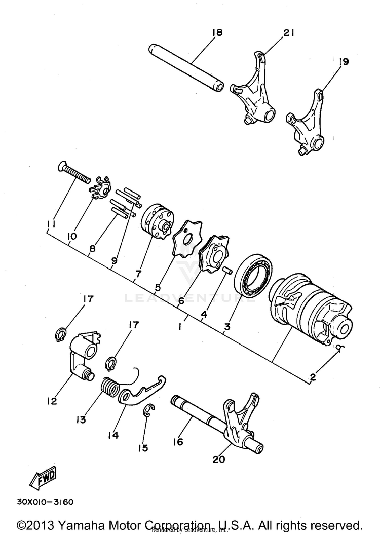 Shift Cam Fork Schematic