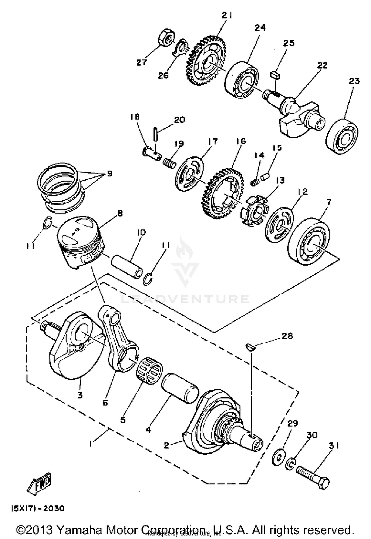 Crankshaft Piston Schematic
