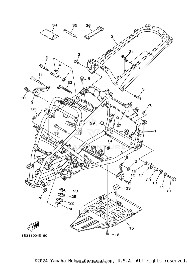 Frame RAPTOR 700 SPECIAL EDITION - YFM70RSEY - 2009 Schematic