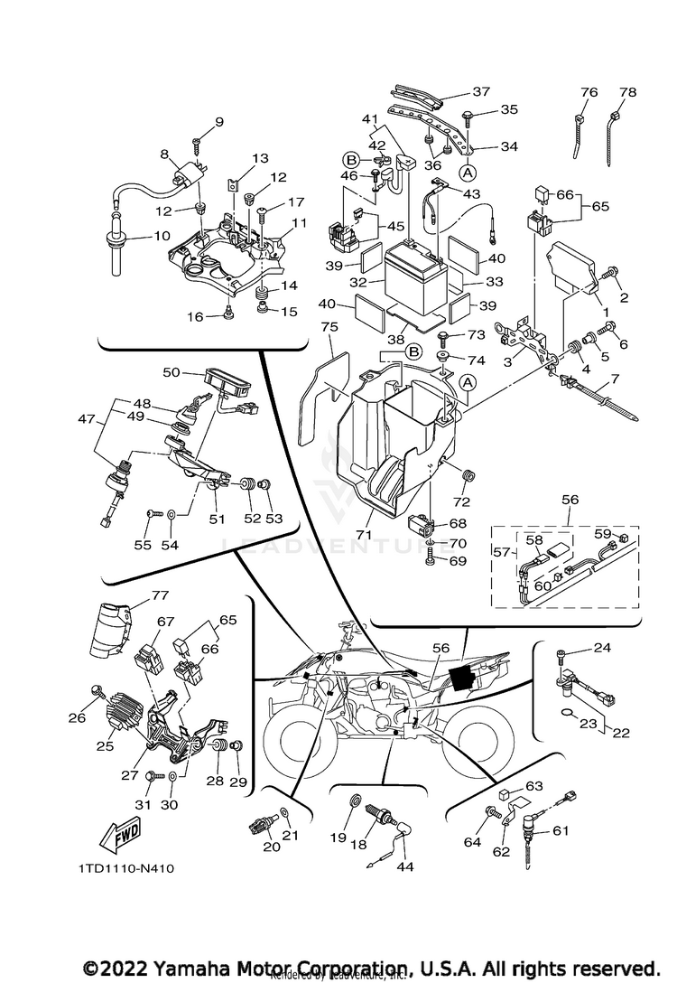 Electrical 1 YFZ450R - YFZ450REL - 2014 Schematic
