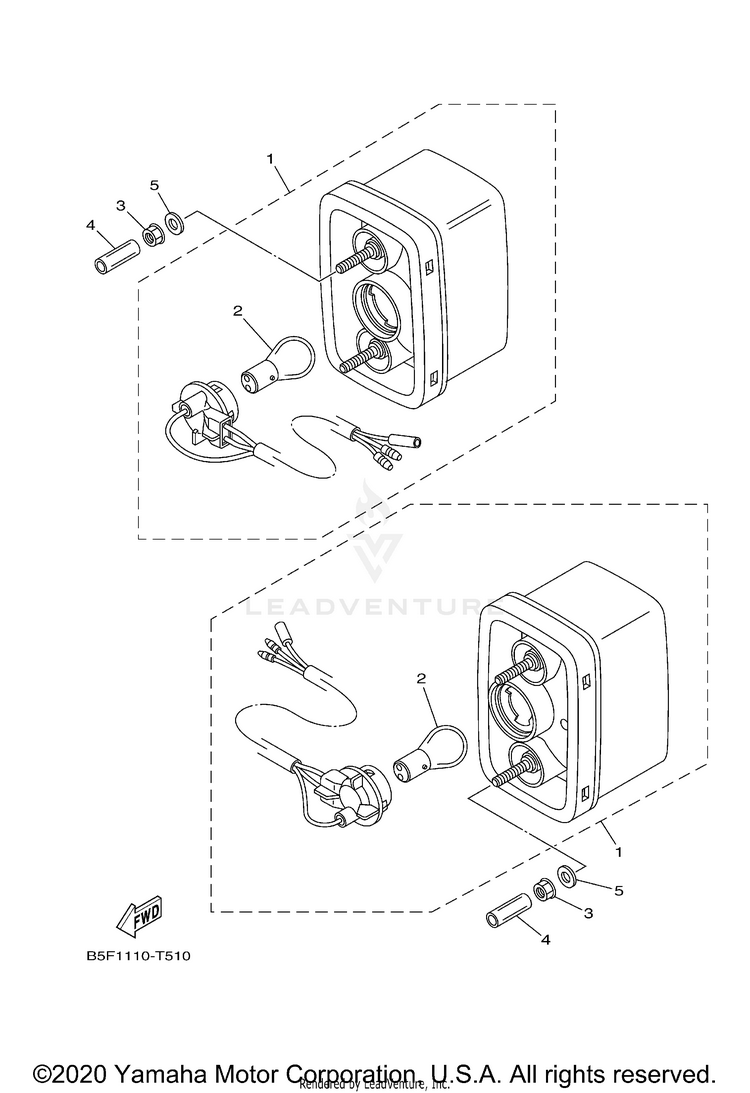 Taillight VIKING EPS - YXM70VPALG - 2020 Schematic