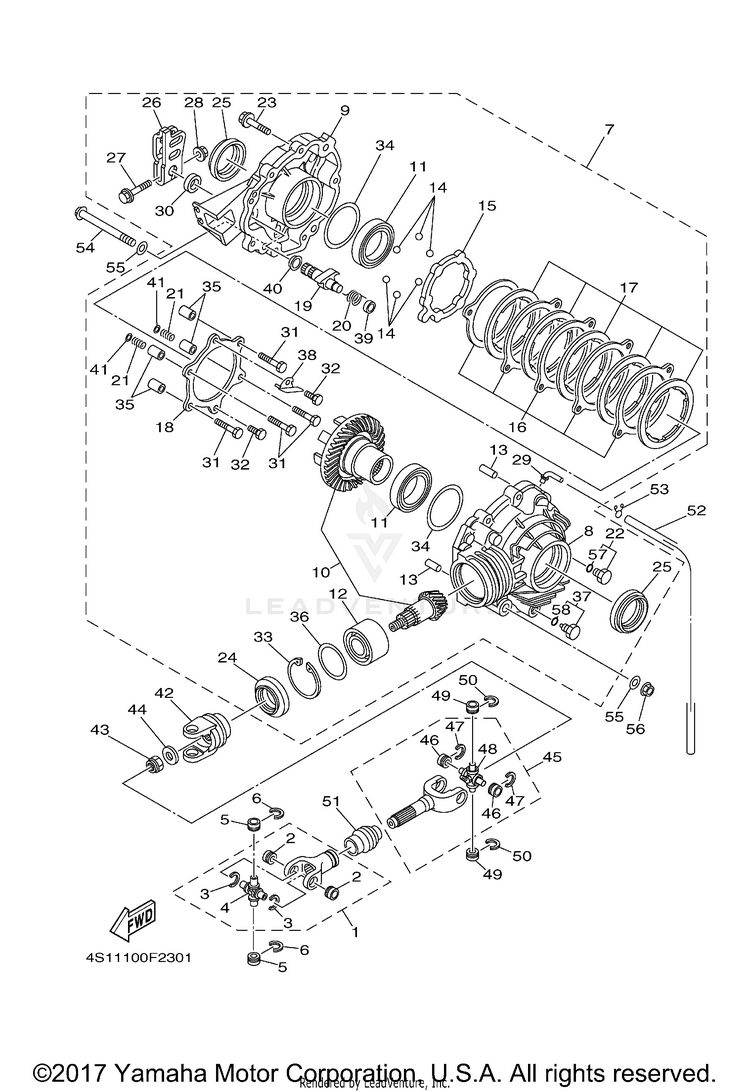 Drive Shaft GRIZZLY 450 4WD - YFM45FGYB - 2009 Schematic