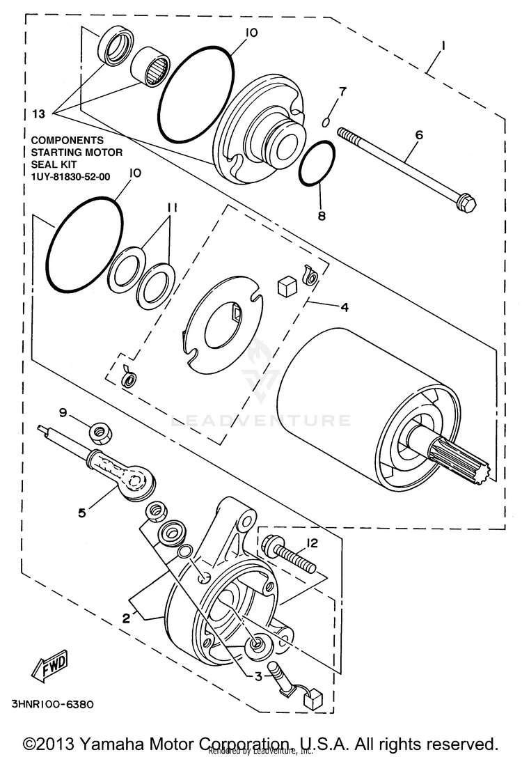 Starting Motor BIG BEAR 4WD - YFM350FWH_ - 1996 Schematic