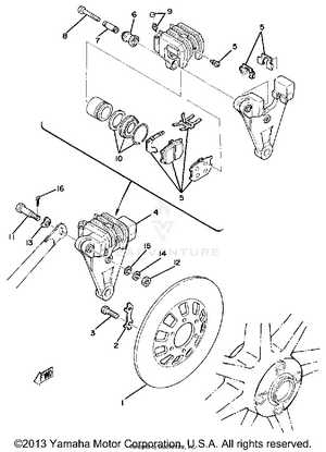 Rear Disc Brake - Caliper Schematic
