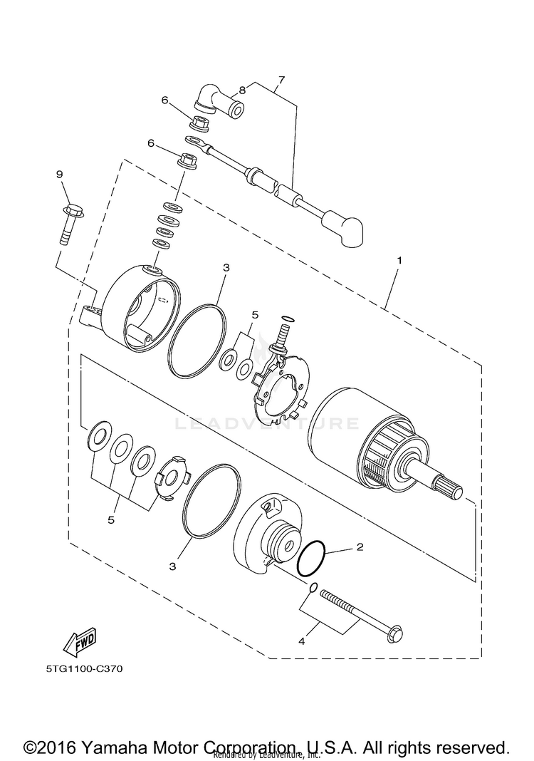 Starting Motor YFZ450 - YFZ450S - 2004 Schematic