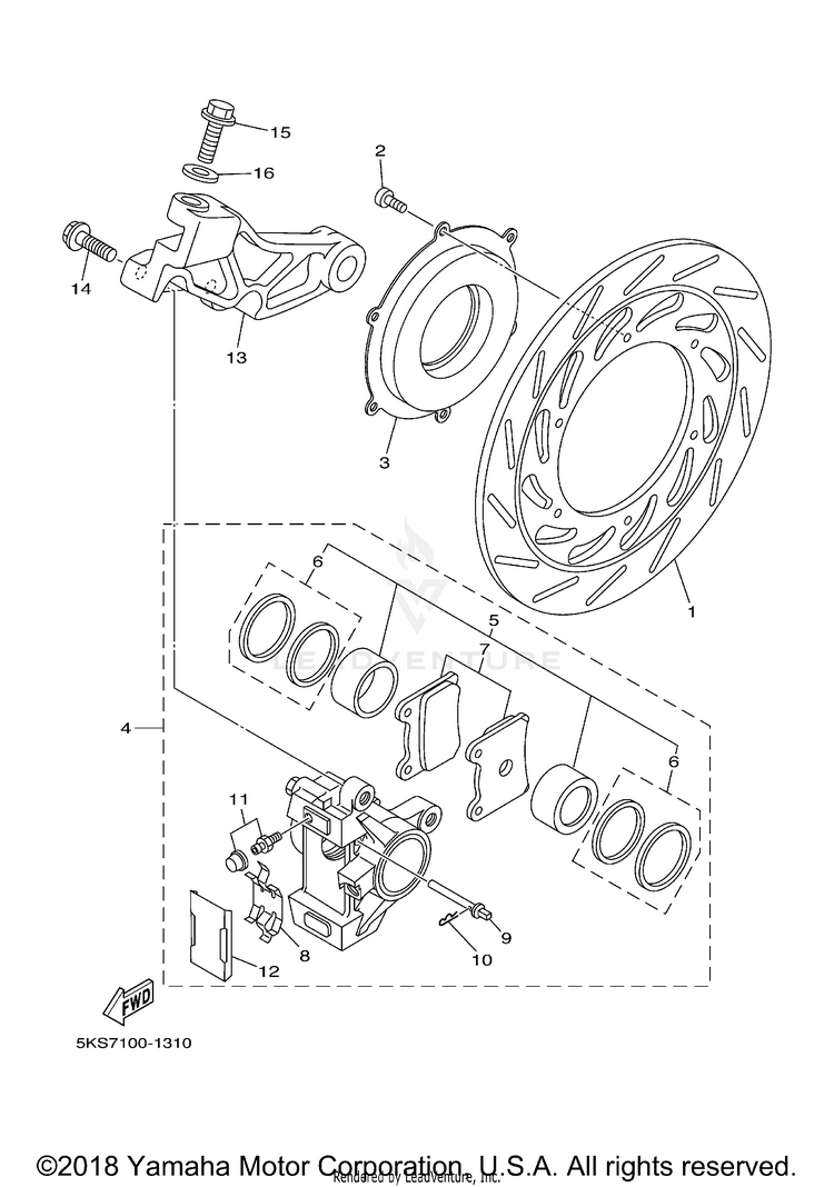 Rear Brake Caliper Schematic