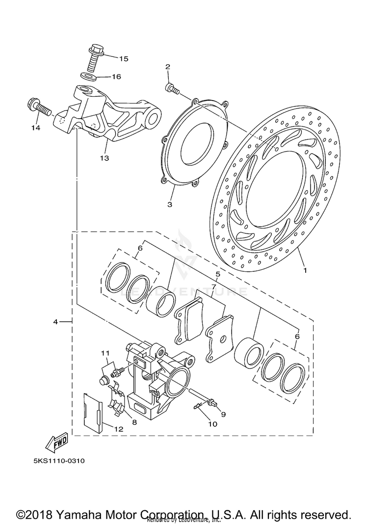 Rear Brake Caliper Schematic