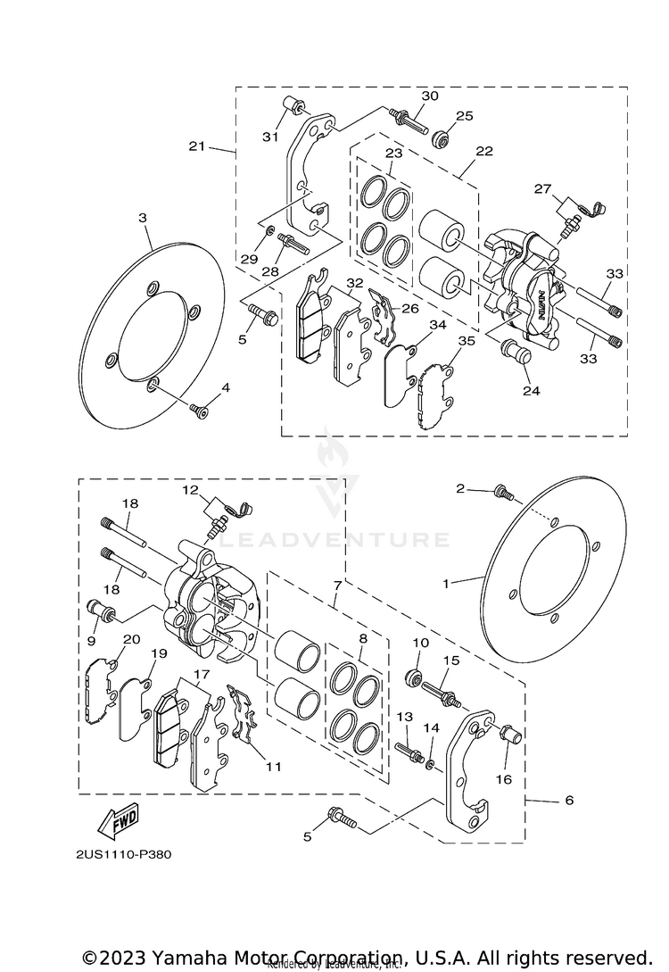Front Brake Caliper Schematic