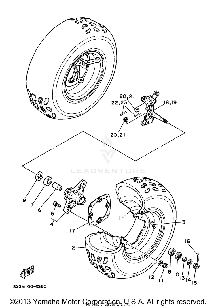Front Wheel BANSHEE - YFZ350J - 1997 Schematic