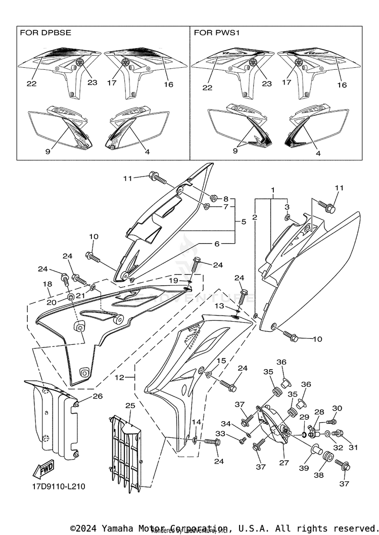 Side Cover Oil Tank YZ250FB - YZ250FBL - 2012 Schematic