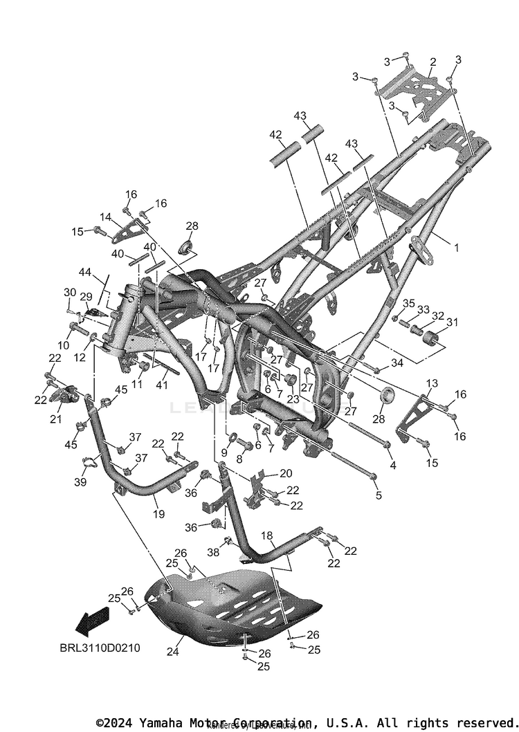Frame TENERE 700 - XTZ7TCL - 2026 Schematic