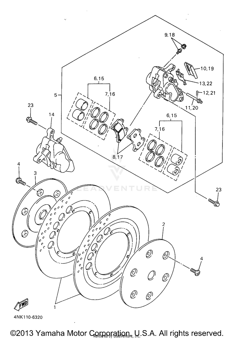 Front Brake Caliper Schematic