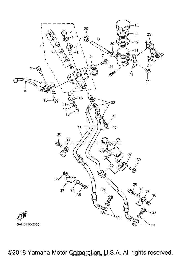 Front Master Cylinder Schematic