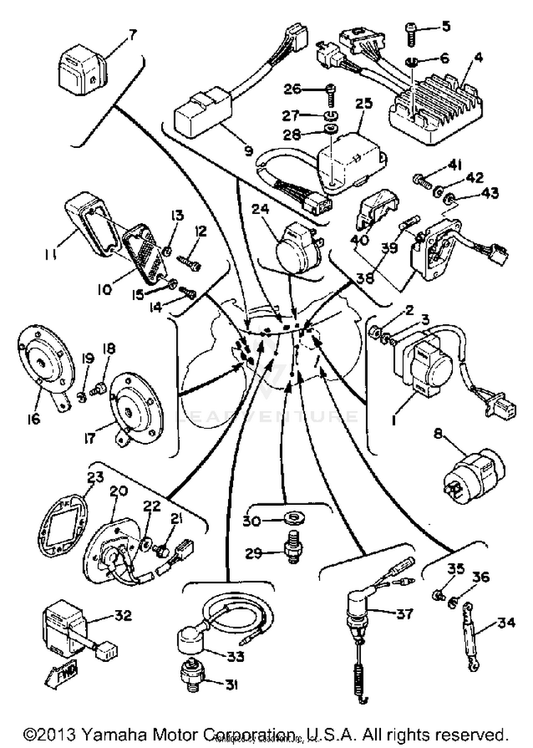 Electrical 2 XS1100SG - 1980 Schematic